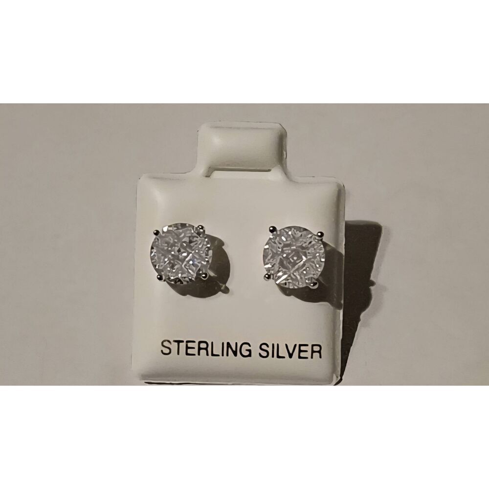 NEW~2Ct Invisible Round Cut Sim Diamond Stud Earrings~.925 Sterling Silver